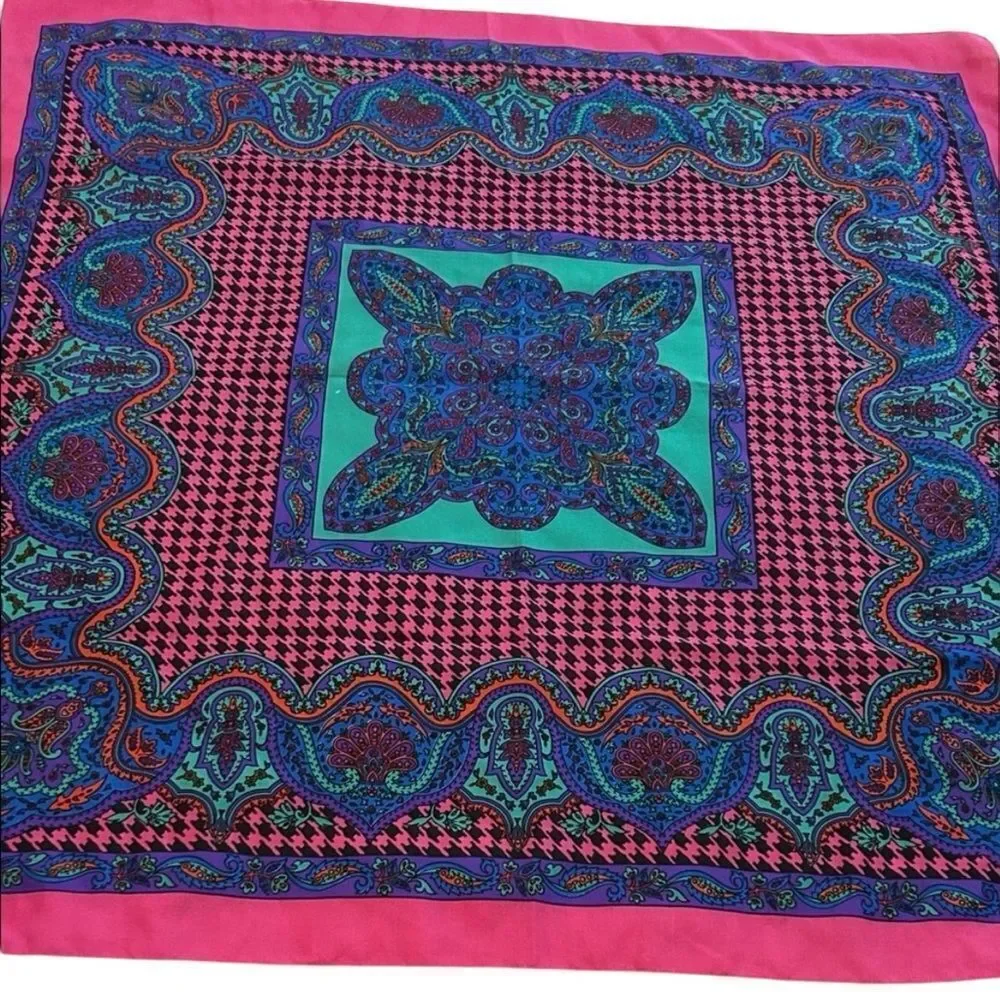 Axcess Pink and Blue Paisley Scarf